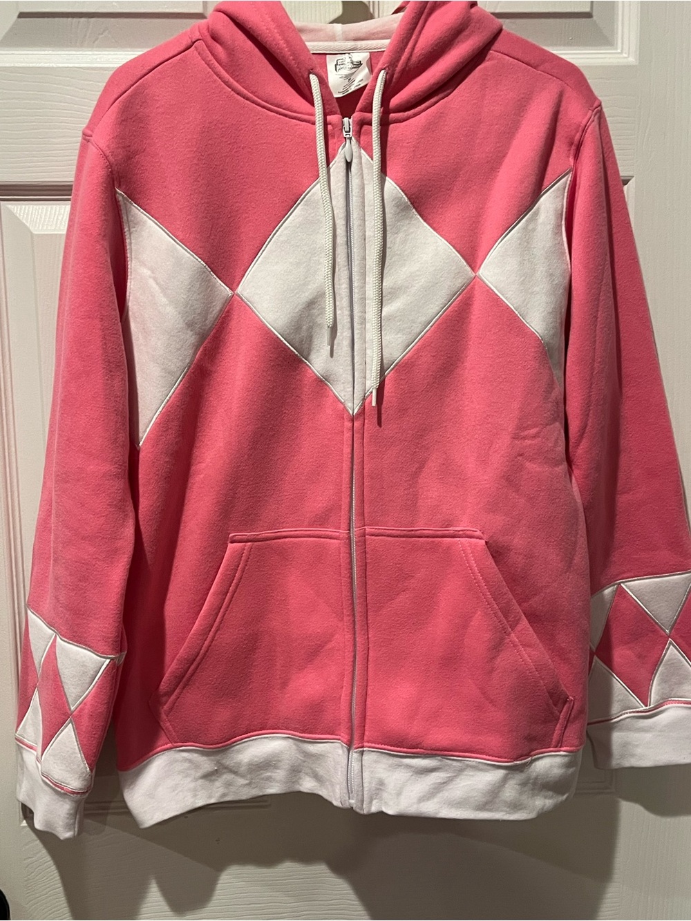 Power Ranger Pink and White Zip Hoodie